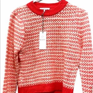 Wayf NWT. Sz Medium. Mini stripe crocheted sweater. Soft.